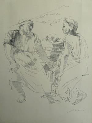 Zwei Römer diskutierend
