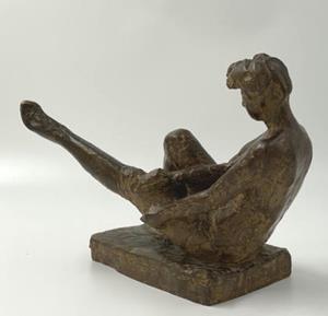 Sitzender weiblicher Akt mit Strumpfband