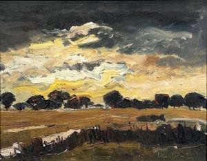 Gewitterhimmel über weiter Landschaft, 1976