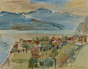 Blick auf Sisikon im Kanton Uri, 1940