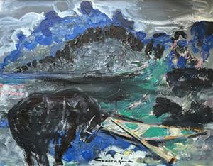 Engadiner Landschaft mit Pferd, 1968