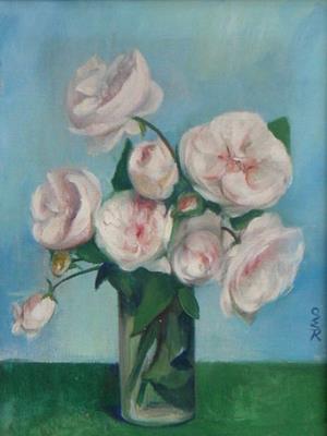 Rosen auf blauem Grund