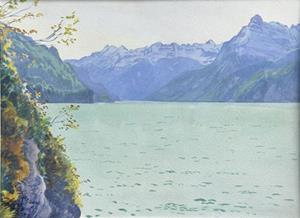 Blick von Brunnen über den Urnersee zu den Alpen, 1919