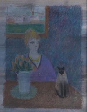 Femme avec le chat, 1972