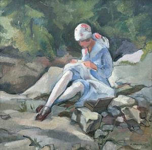 Dans les rochers, 1917