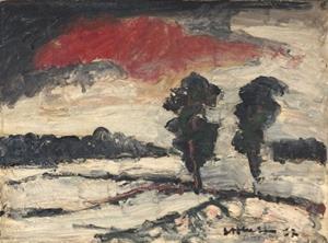 Winterlandschaft mit roter Wolke, 1967
