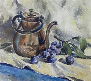 Stillleben mit Teekanne und Trauben, 1946