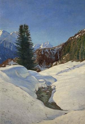 Prächiger Wintertag im Unterengadin, 1935