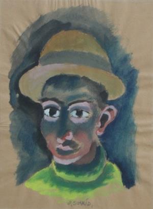 Expressives Bildnis eines jungen Mannes mit Hut