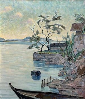 Abendstimmung am Bielersee, 1941