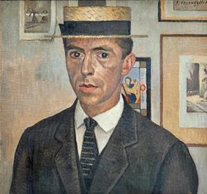Bildnis einer jungen Mannes mit Hut, um 1920