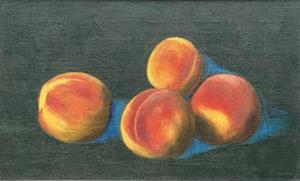 Stillleben mit 4 Pfirsichen